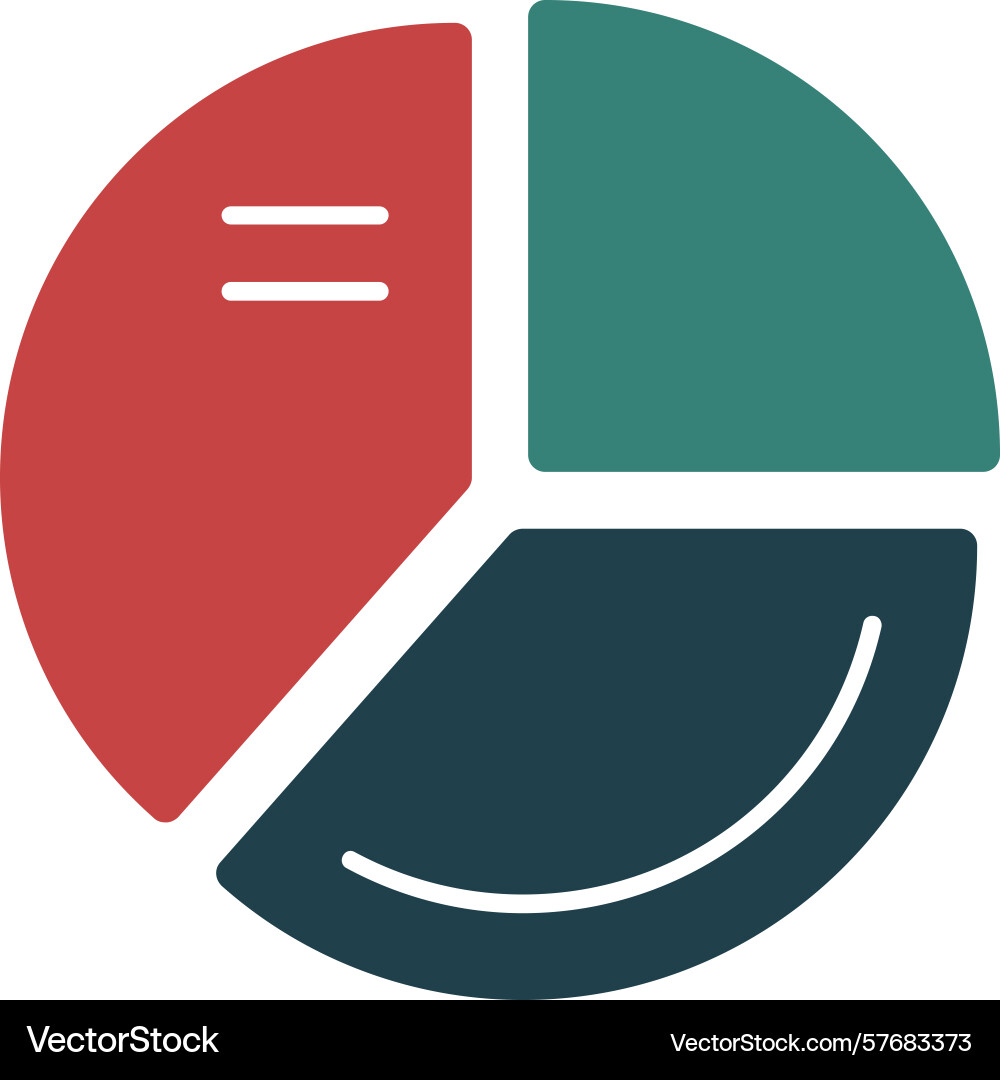 Pie graph glyph multi color icon Vector Image
