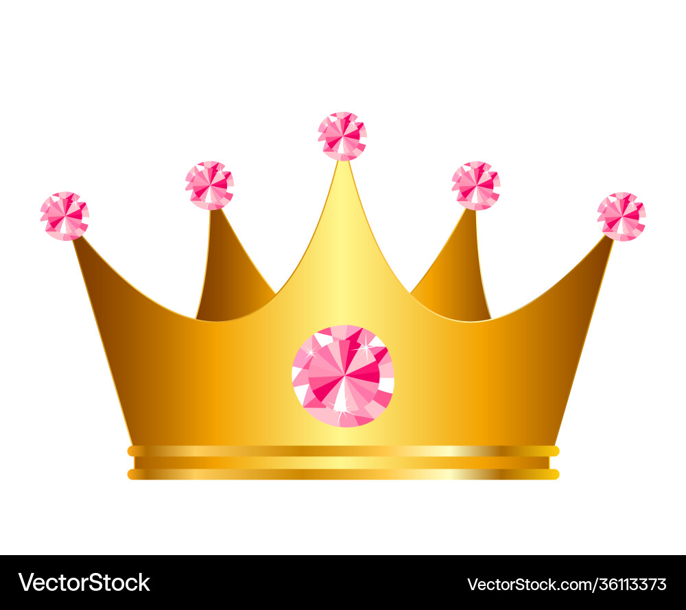 Princess golden crown with diamond icon isolated Princess golden crown with diamond icon isolated vector image