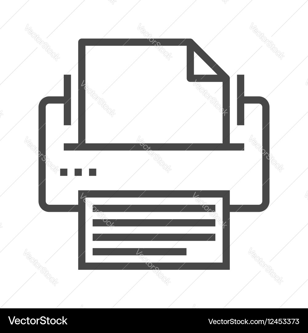 Printer Icon - Line Art Royalty Free Vector Image