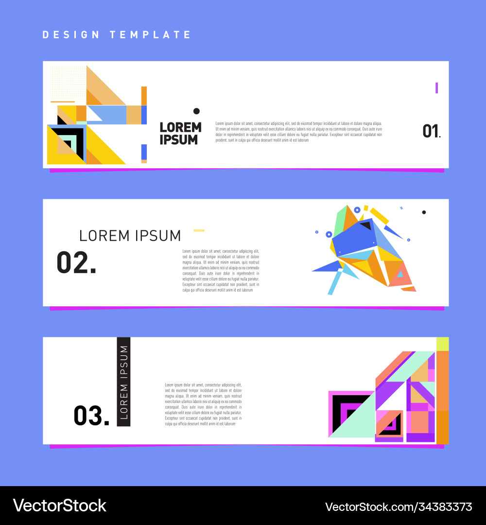 Set abstract banner web design template retro Vector Image