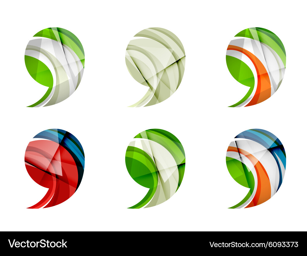 Set of abstract comma icon business logotype vector image