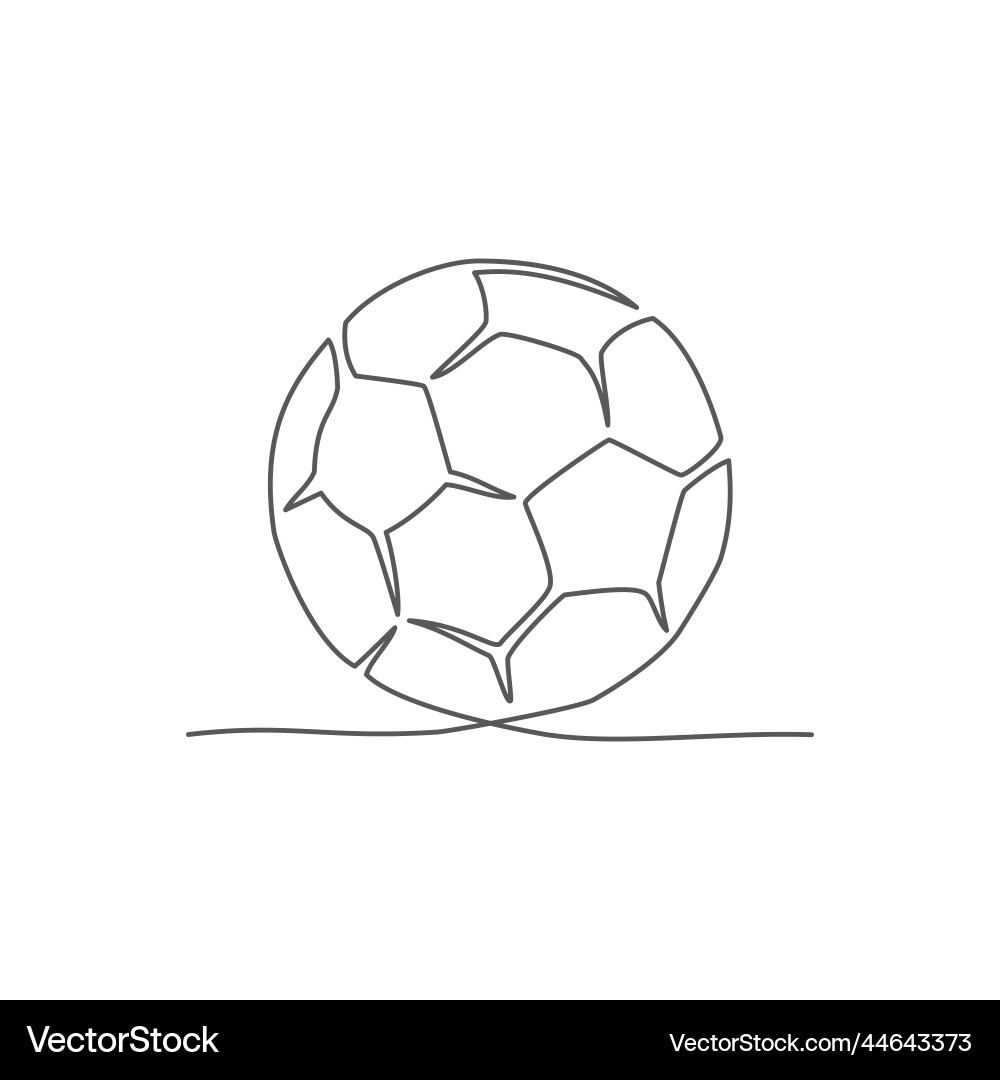 Soccer one line drawing on white background Soccer one line drawing on white background vector image