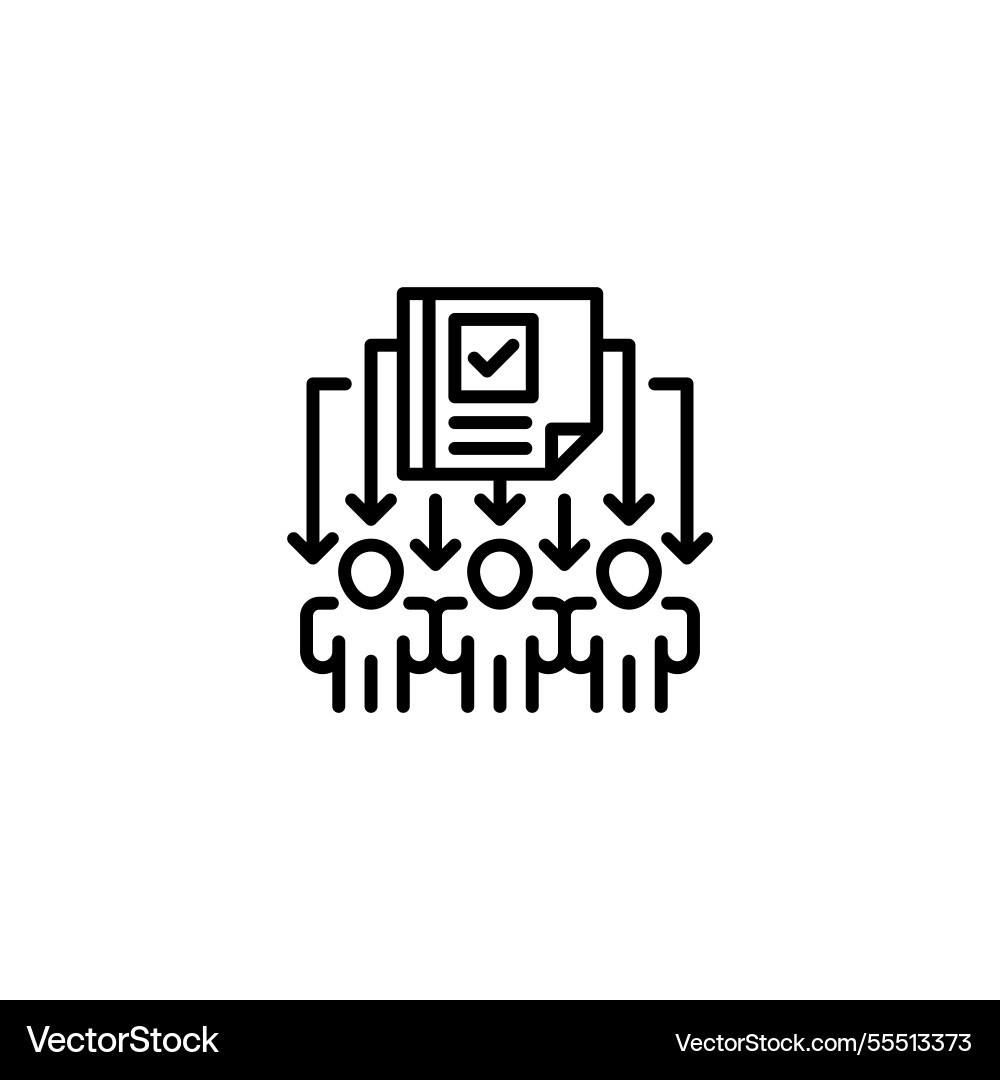Task assignment line icon universal creative Task assignment line icon universal creative vector image