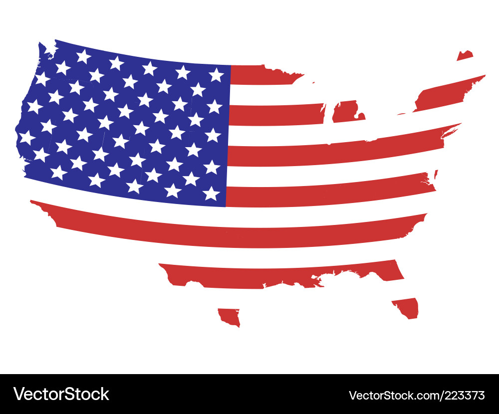 United States Flag Map vector image