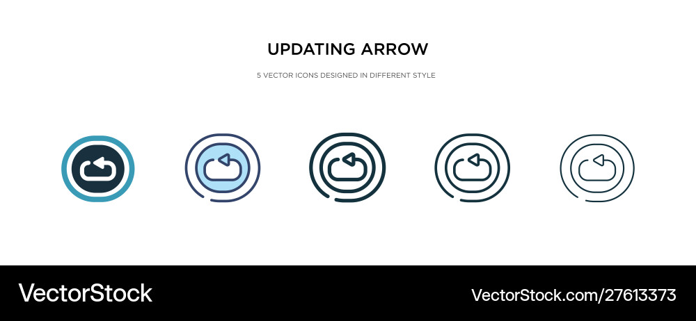 Updating arrow icon in different style two Updating arrow icon in different style two vector image