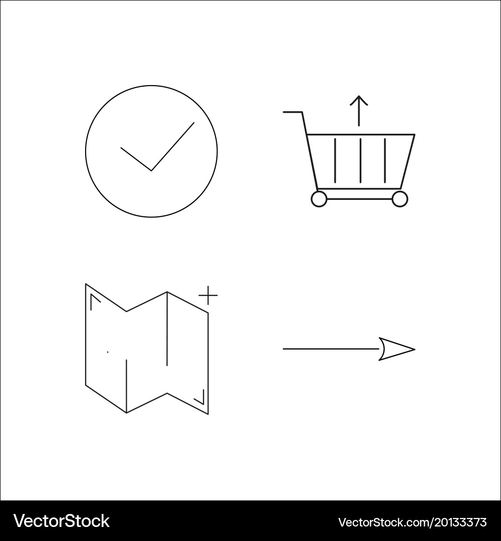Web simple linear icon setsimple outline icons vector image