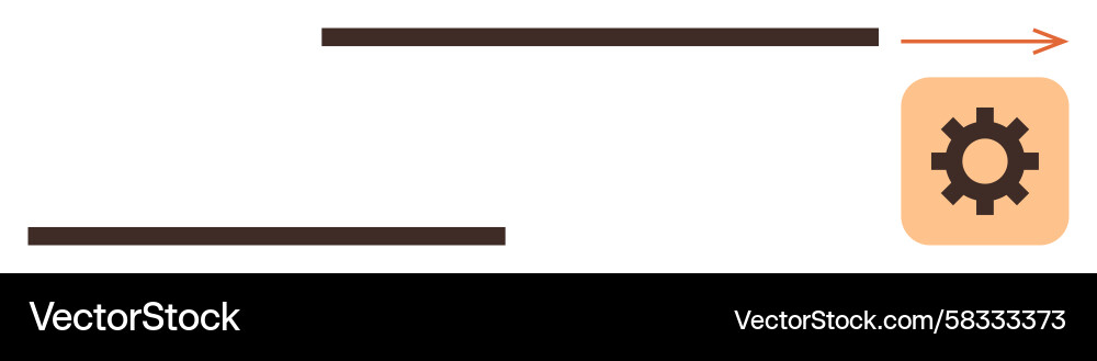 Workflow Gear Icon with Process Arrow Vector Image