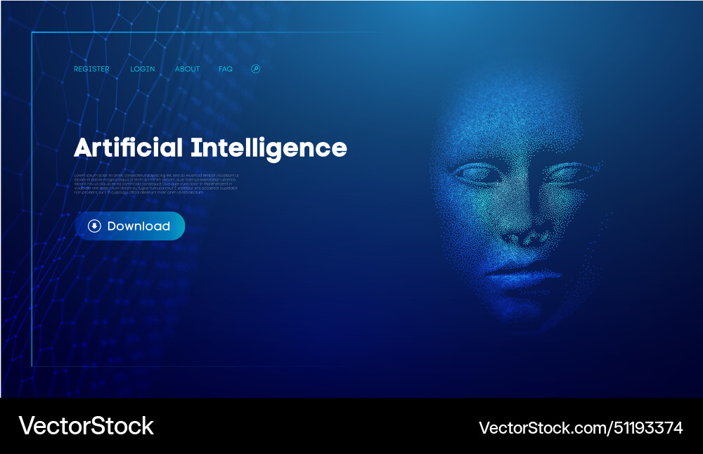 Artificial Intelligence Neural Network vector image