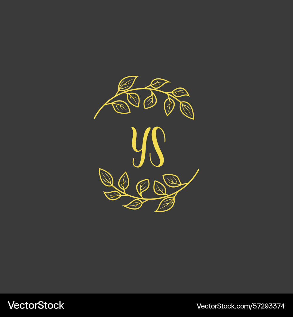 Botanical monogram logos with initial ys Botanical monogram logos with initial ys Vector Image