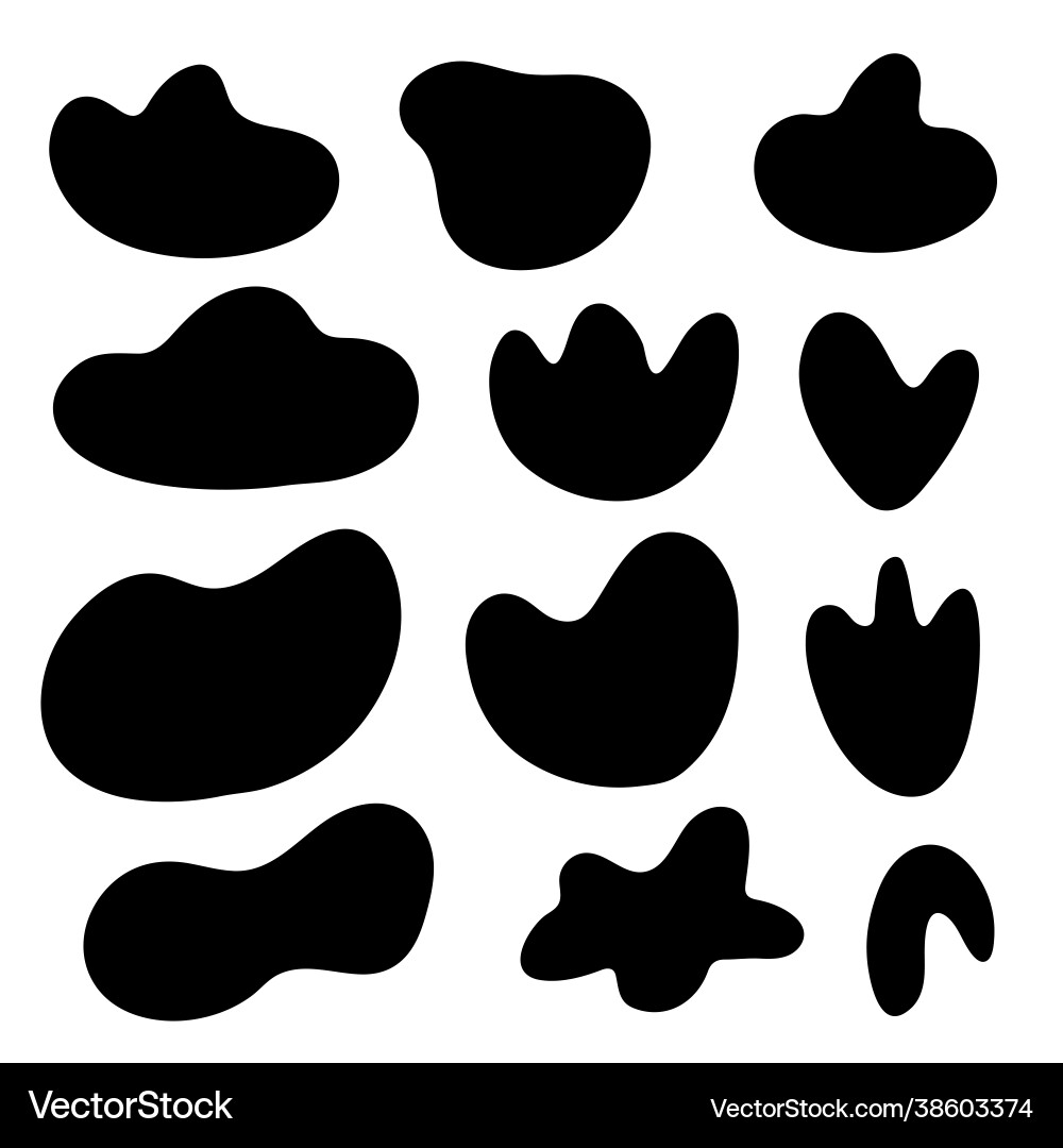 Collection abstract organic shape blobs vector image