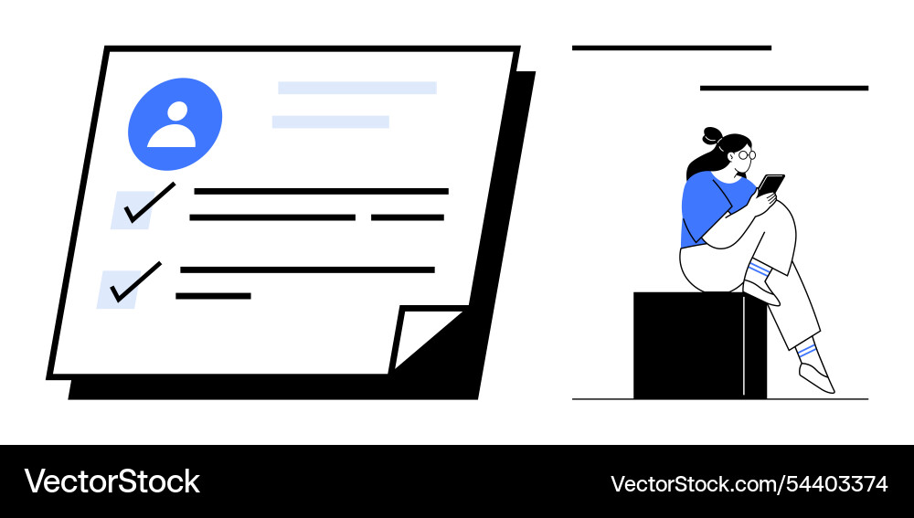 Digital checklist with profile information Digital checklist with profile information vector image