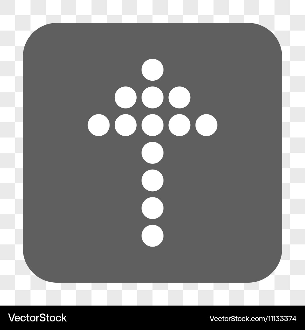 Dotted arrow up rounded square button vector image