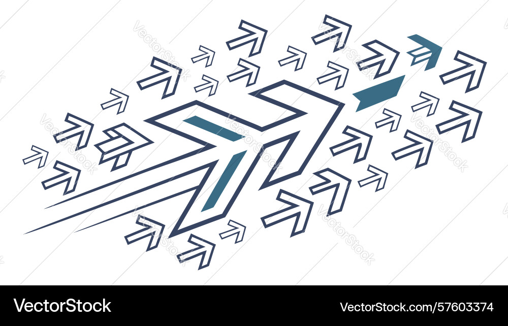 Dynamic arrows in motion blur for speed concept vector image