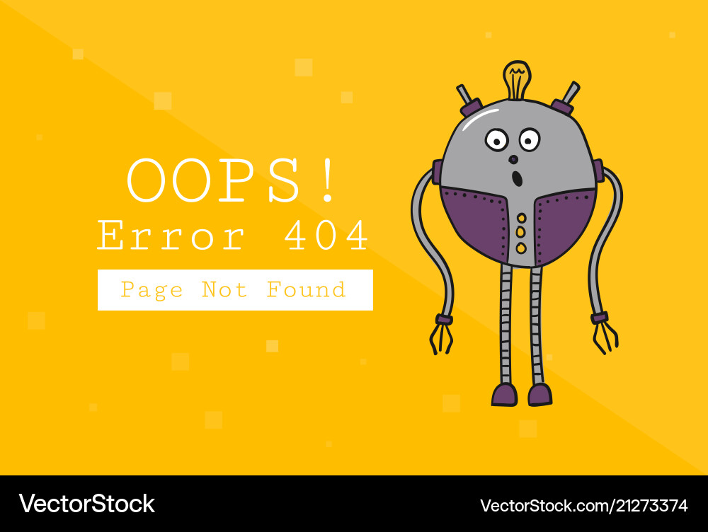 Error 404 page not found design template Error 404 page not found design template vector image