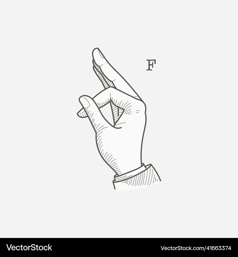 F Brief-Logo in einem taub-mute Handgeste Alphabet F Brief-Logo in einem taub-mute Handgeste Alphabet Vektorbild