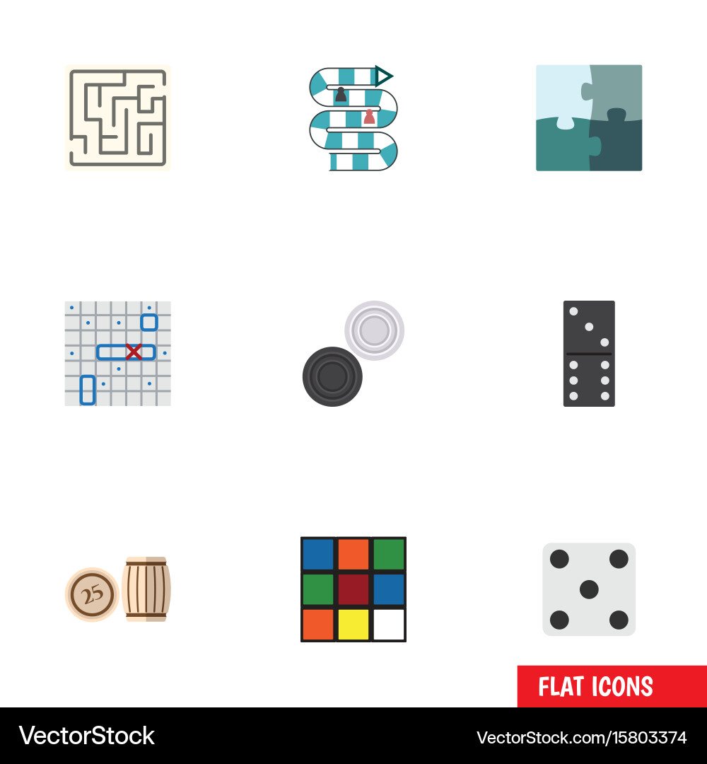 Flat icon play set of chequer bones game vector image