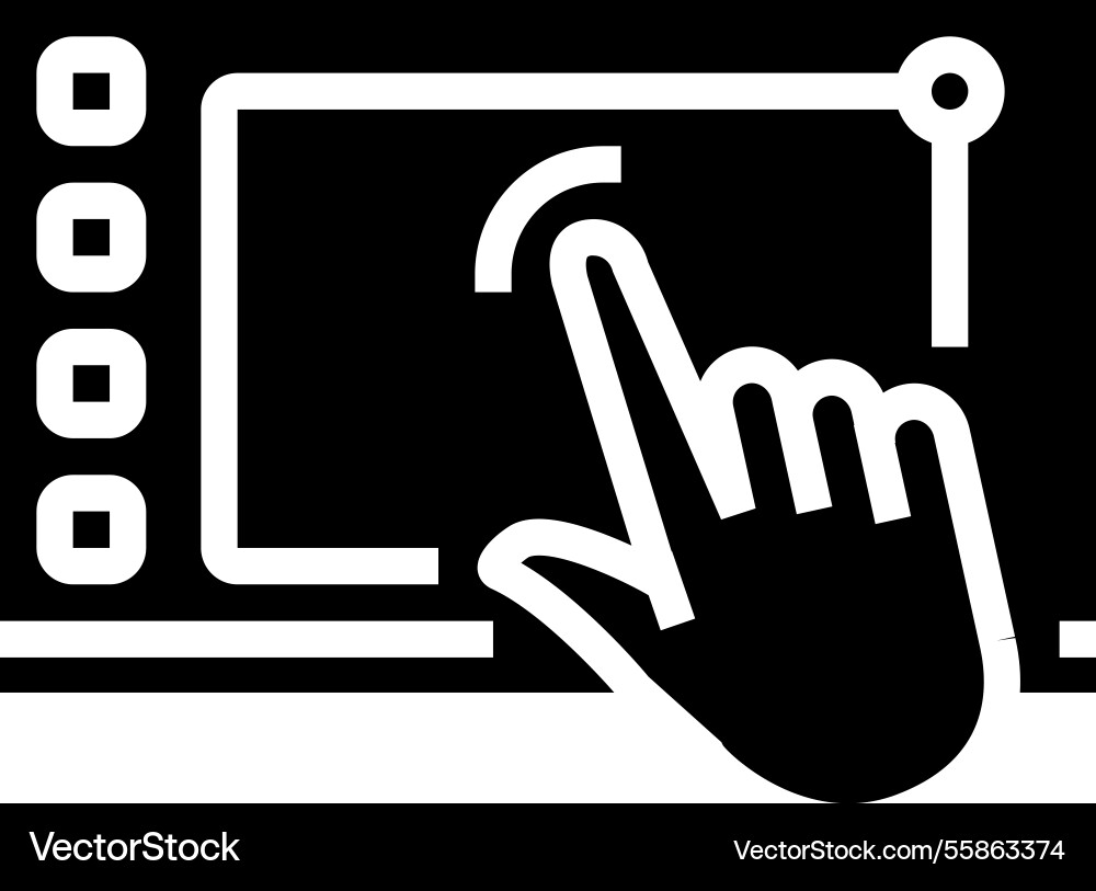 Interactive display screen social robotics glyph Vector Image