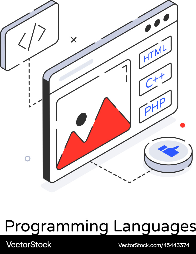 Isometric Programming Languages Icon vector image