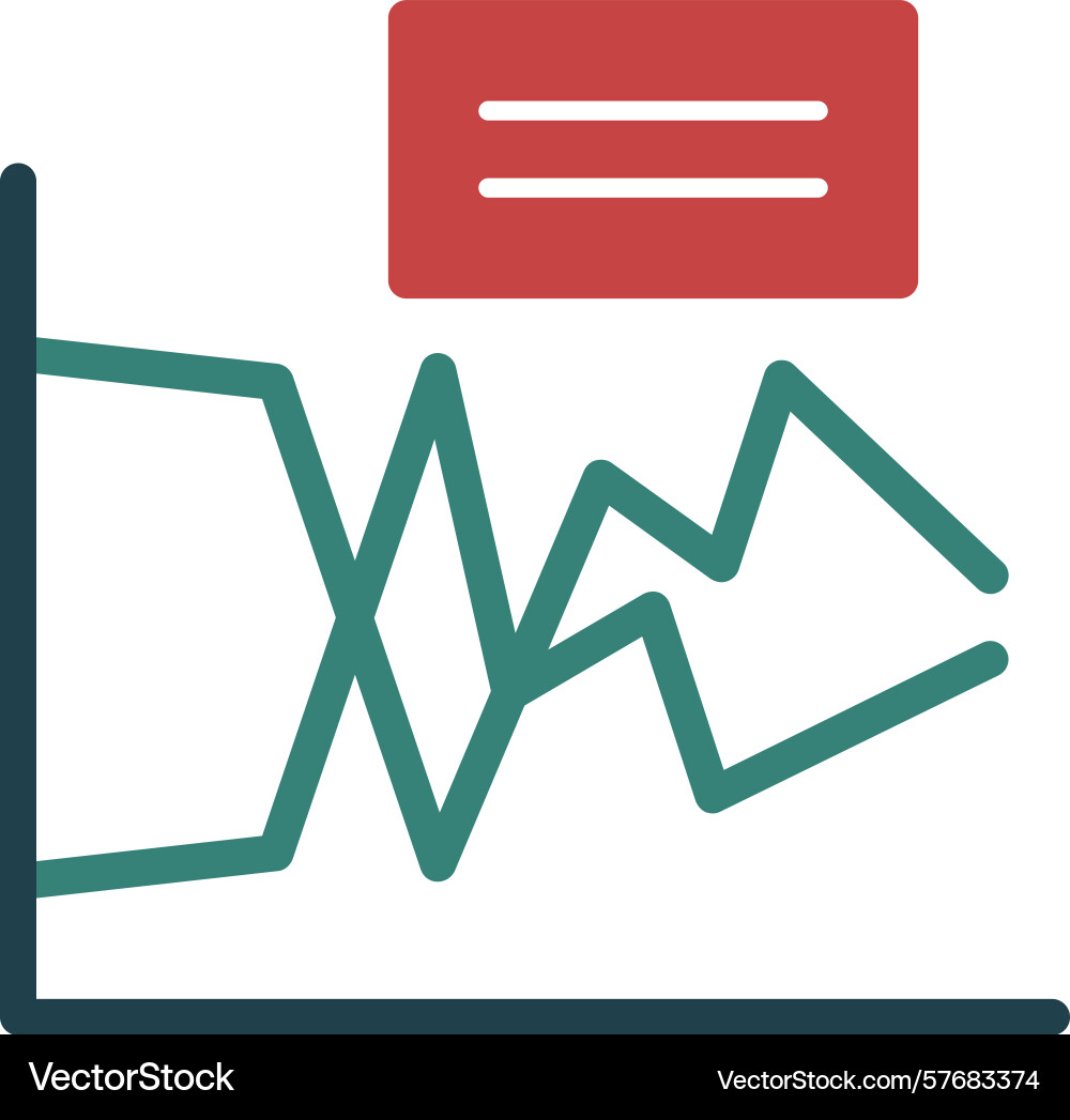Line graph glyph multi color icon Vector Image