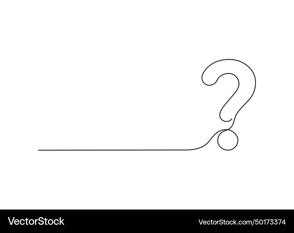 Question mark one line continuous drawing simple Question mark one line continuous drawing simple vector image