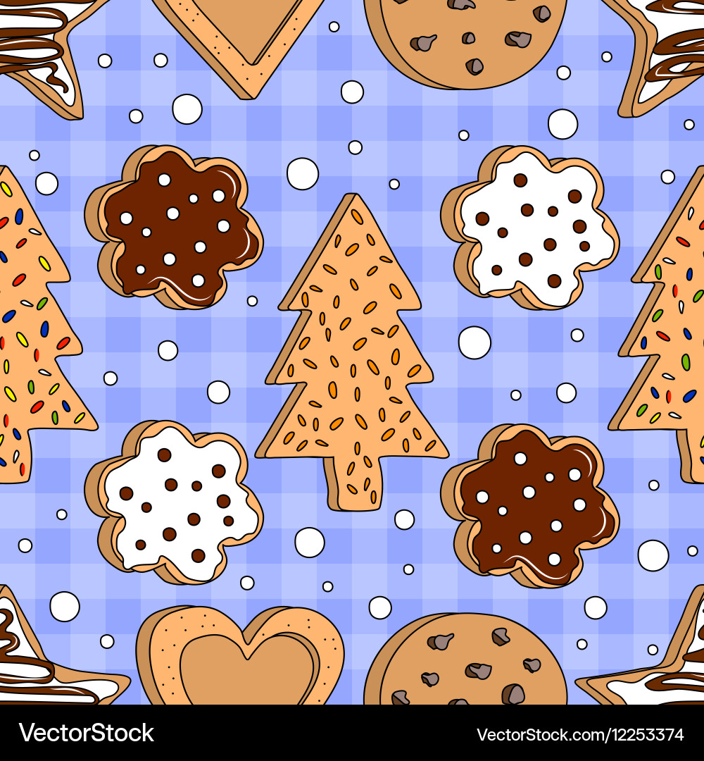 Seamless pattern with cookies vector image