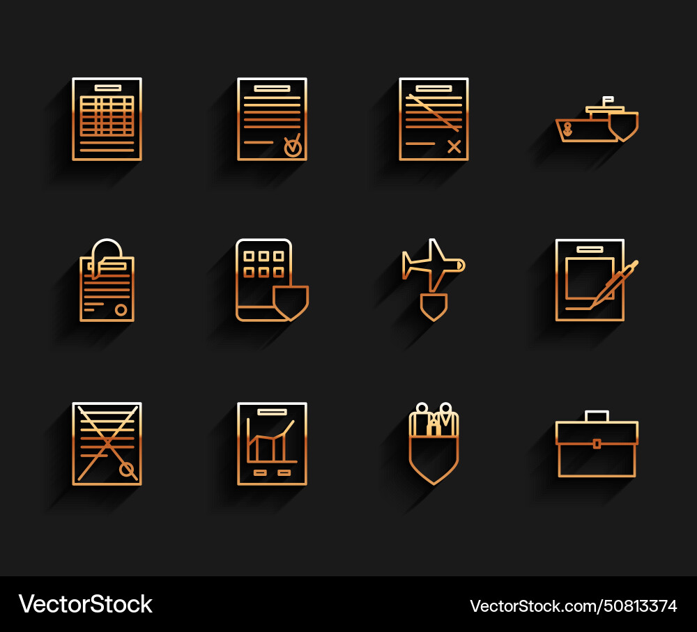 Set line delete file document with graph Set line delete file document with graph vector image