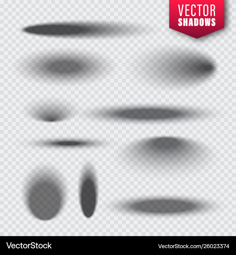 Shadows set on transparent background Shadows set on transparent background vector image