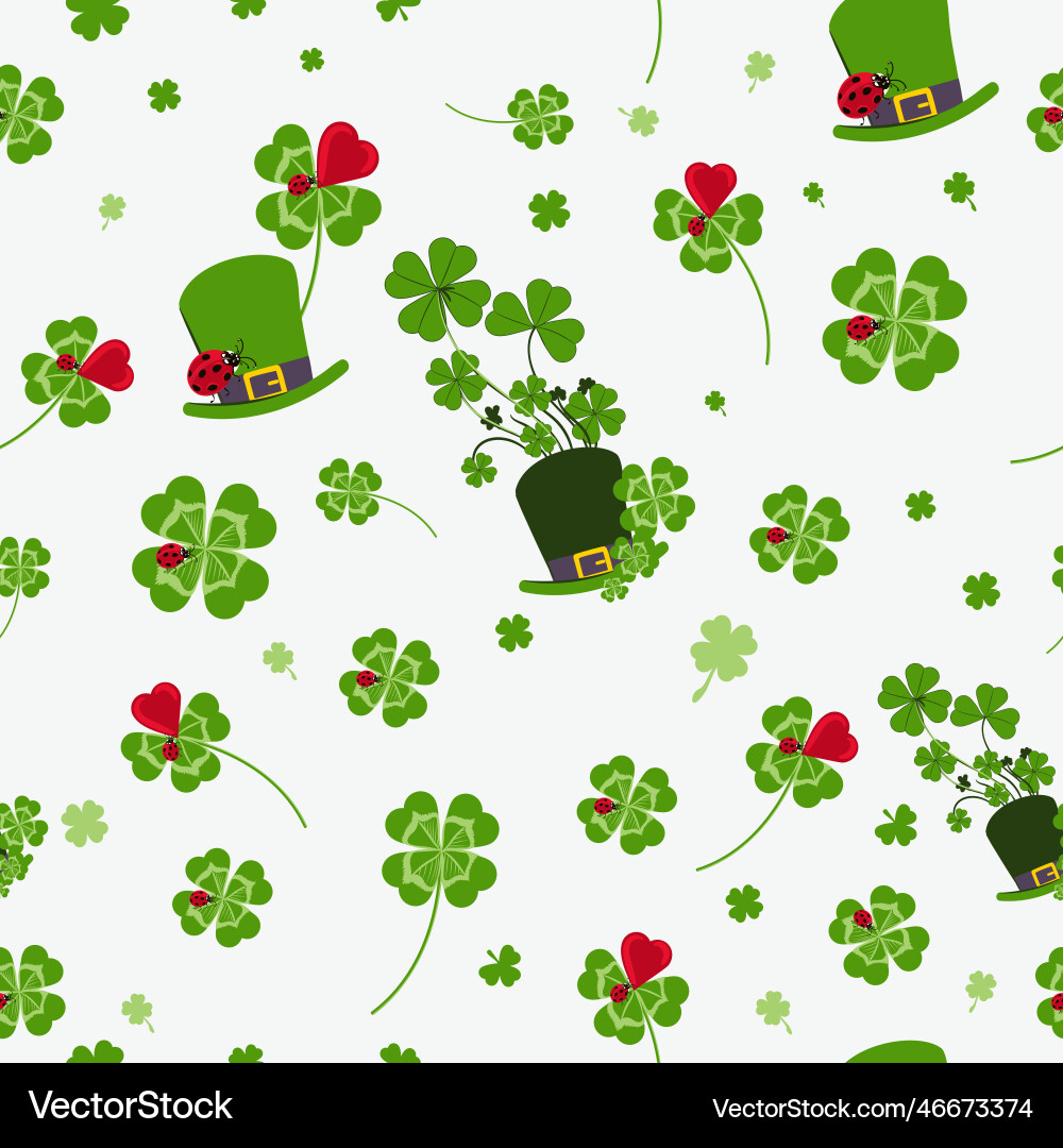 St. Patrick's Day Clover Pattern Vector Image