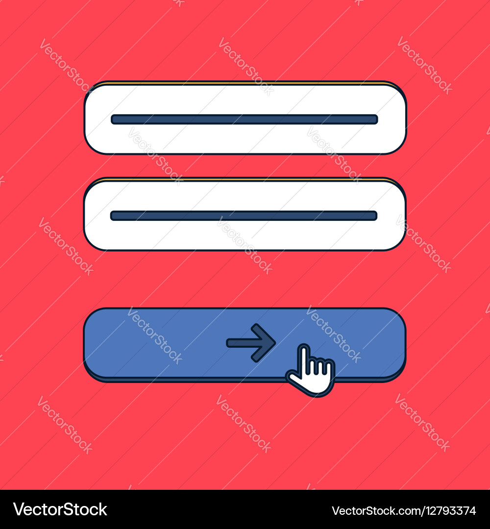Web template of computer login form vector image