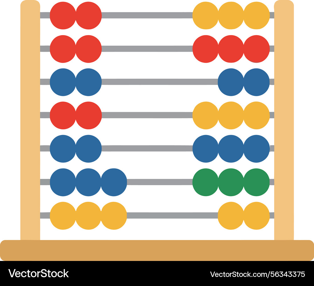 Abacus counting tool with colorful beads Abacus counting tool with colorful beads vector image