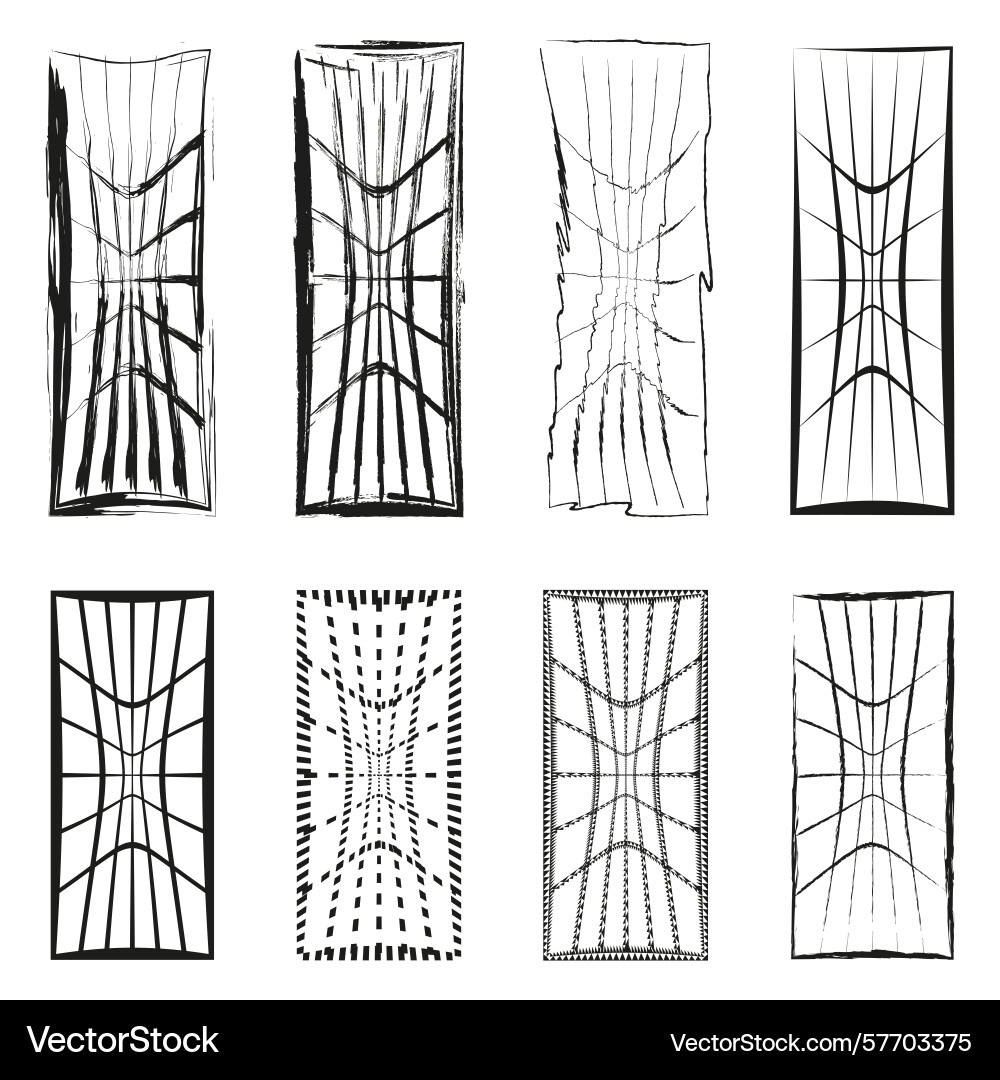 Abstract geometric shapes distorted rectangular Abstract geometric shapes distorted rectangular Vector Image