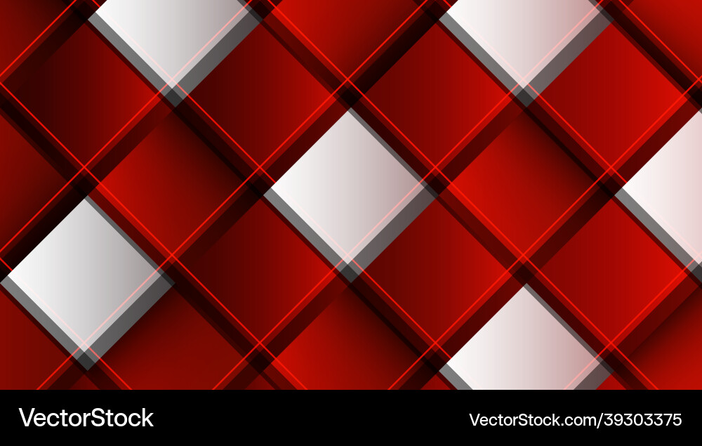 Abstract modern red and white square geometric vector image