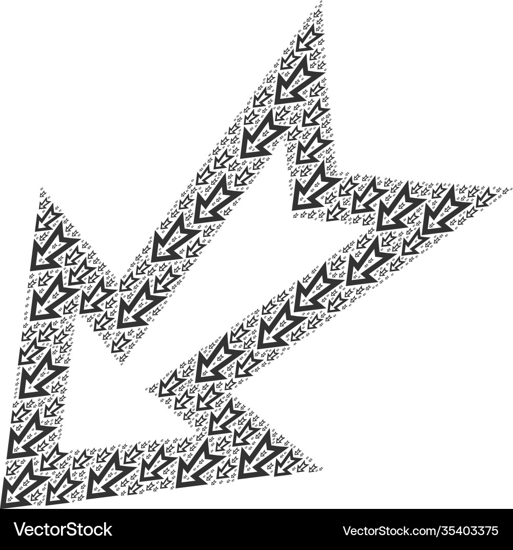 Arrow left down recursion mosaic itself items Arrow left down recursion mosaic itself items vector image