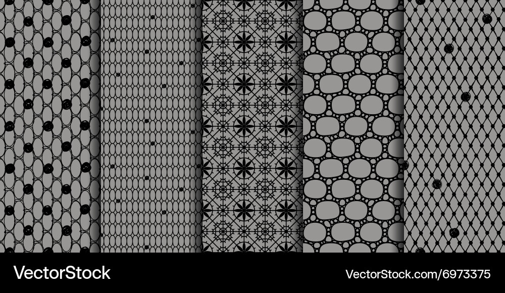 Black seamless patterns vector image