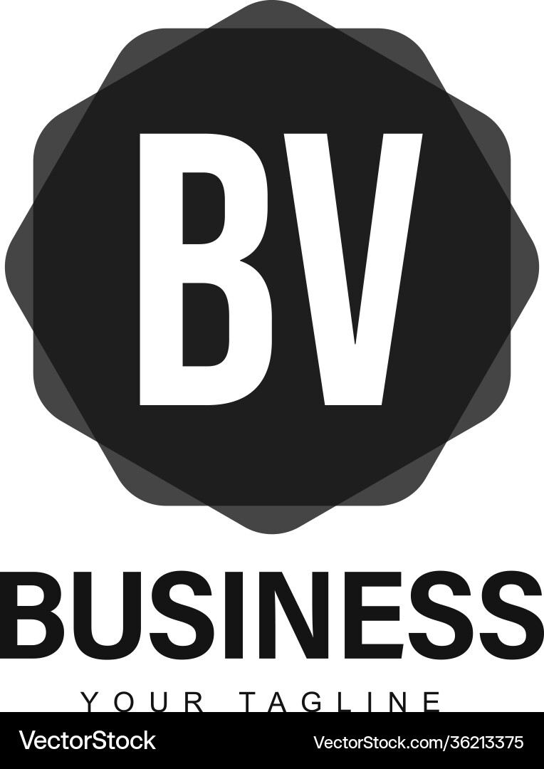 Bv initial a logo design with abstract style Vector Image