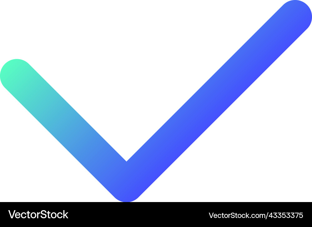 Check mark pixel perfect gradient linear ui icon Check mark pixel perfect gradient linear ui icon vector image