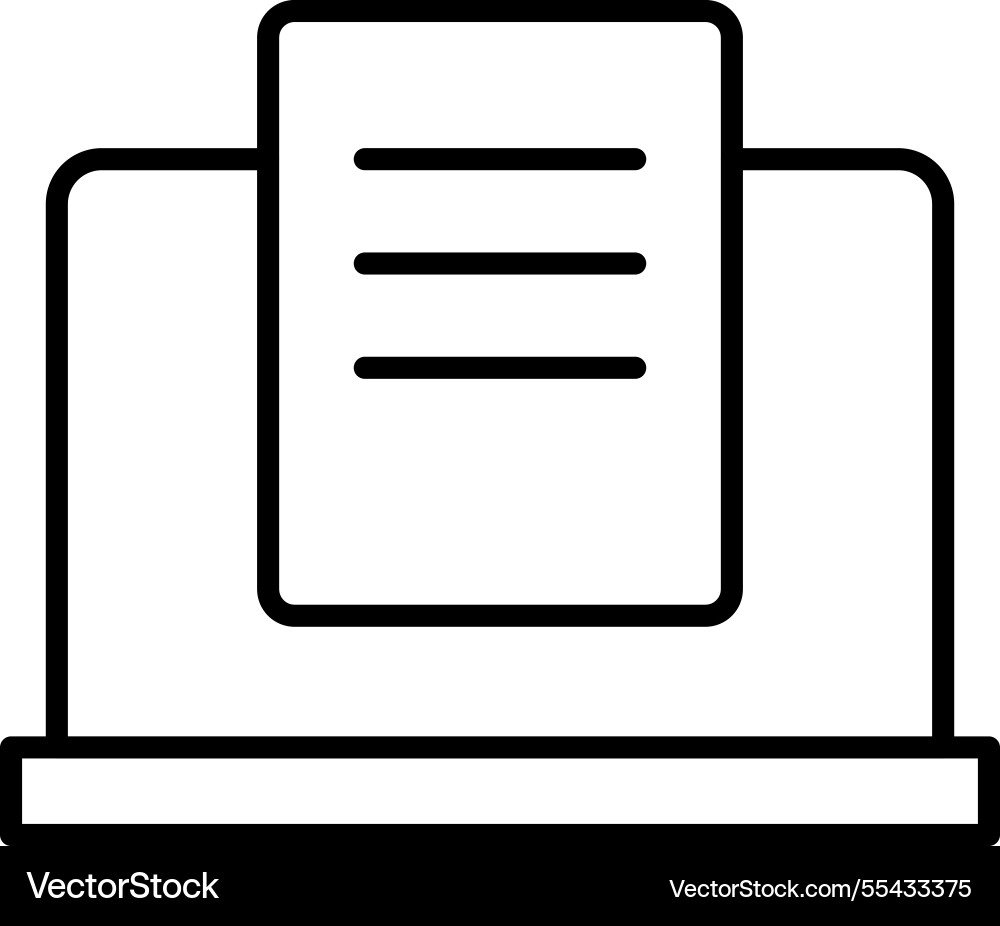 Computer with file icon Vector Image