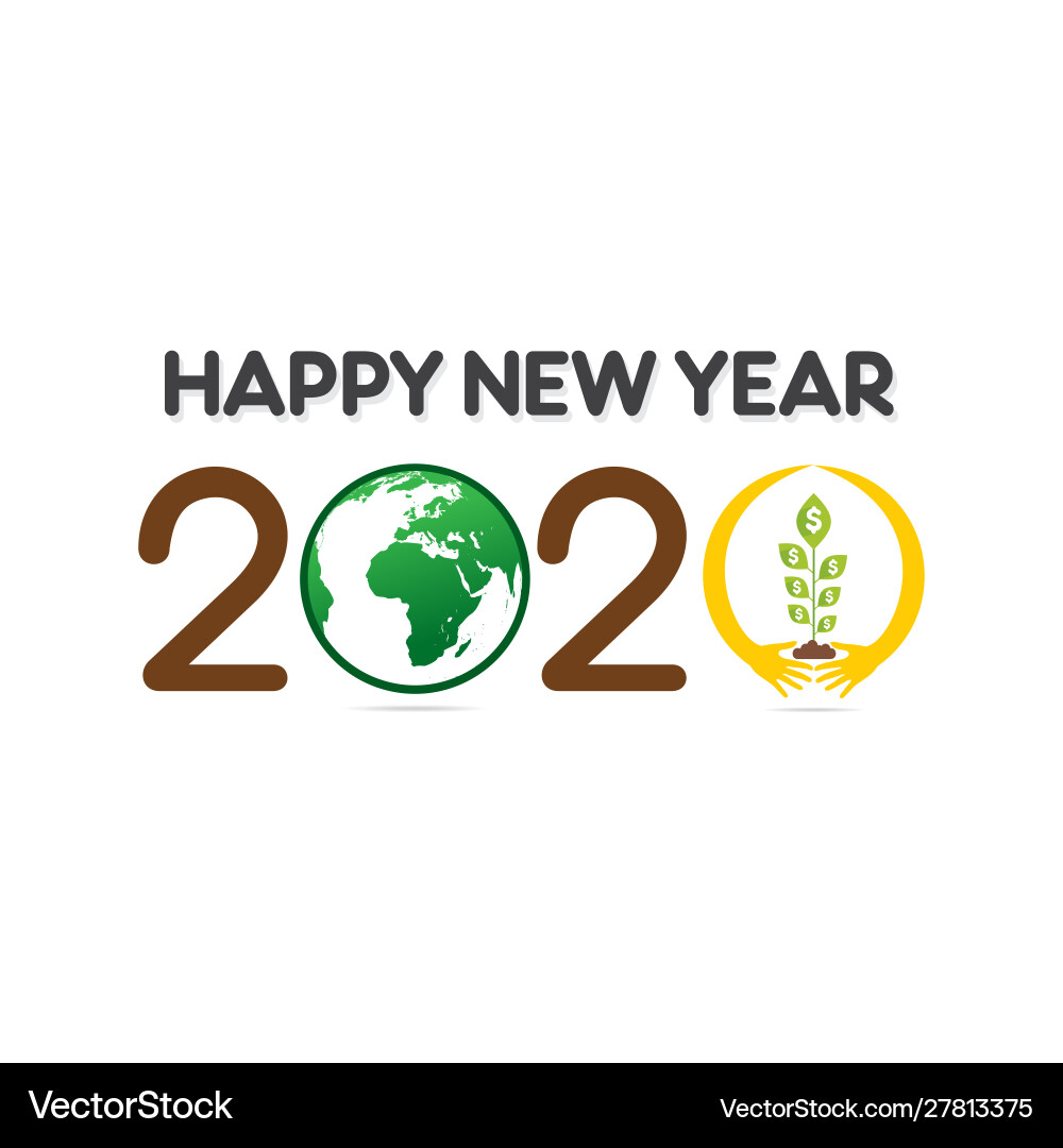 Creative new year 2020 greeting card design Creative new year 2020 greeting card design vector image