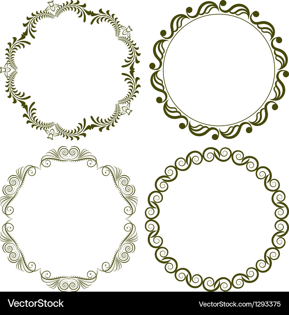 Decorative Round Borders Vector Image
