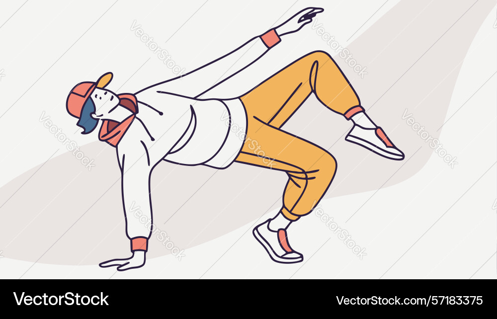 Dynamic breakdancer posing design generative ai Vector Image