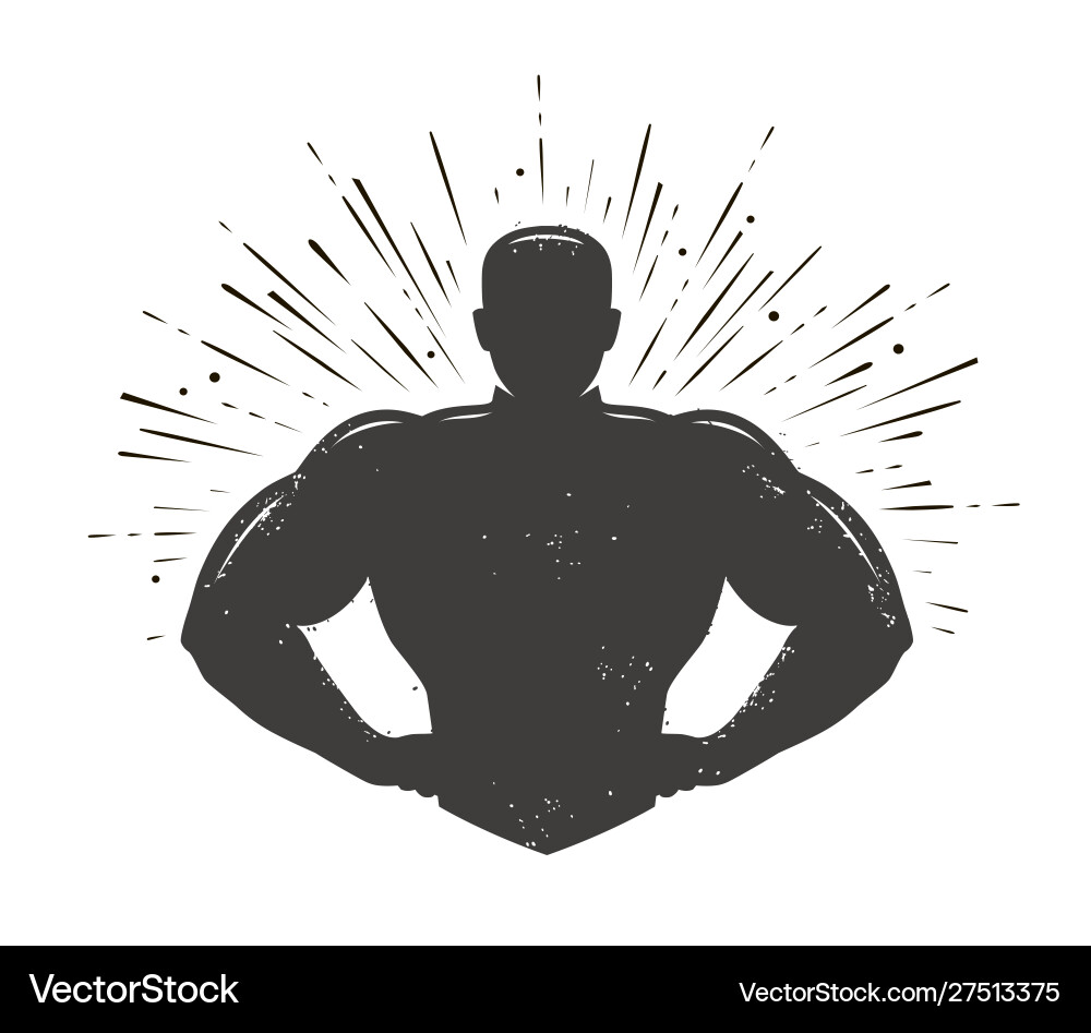 Gym champion logo or label sport symbol vector image