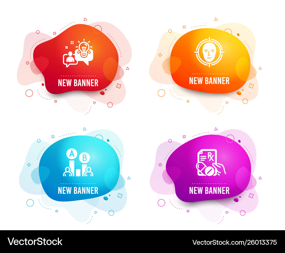 Idea ab testing and face detect icons Idea ab testing and face detect icons vector image