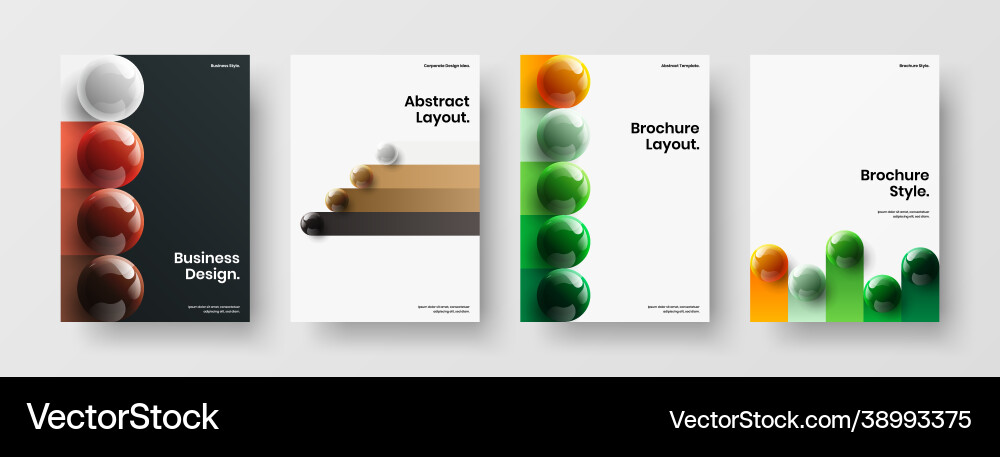Isolated leaflet a4 design bundle original Vector Image