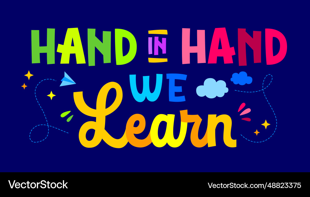 Isolated typography in vibrant colors hand Isolated typography in vibrant colors hand vector image