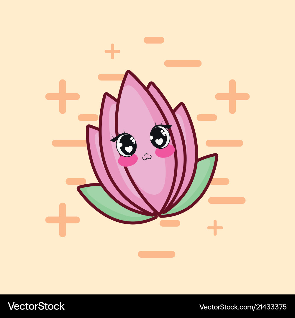 Kawaii Blumen-Symbol Kawaii Blumen-Symbol vektorbild