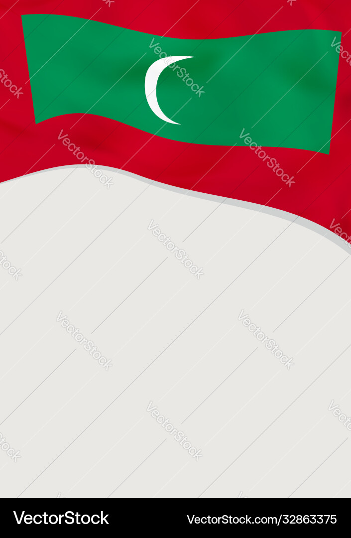 Leaflet design with flag maldives template Vector Image