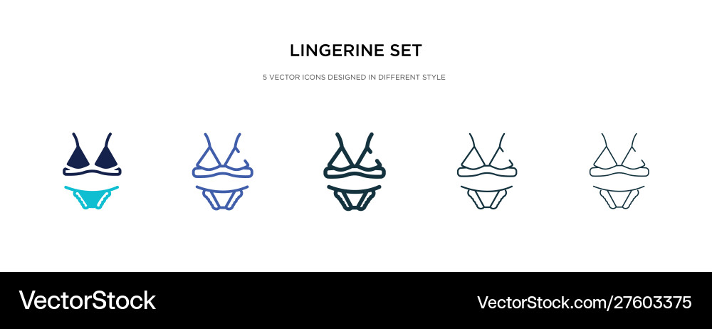 Lingerine set icon in different style two Vector Image