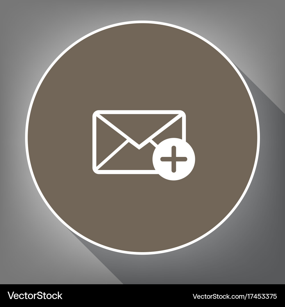 Mail sign with add mark vector image