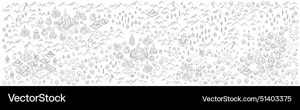 Medieval map horizontal slider format middle ages vector image