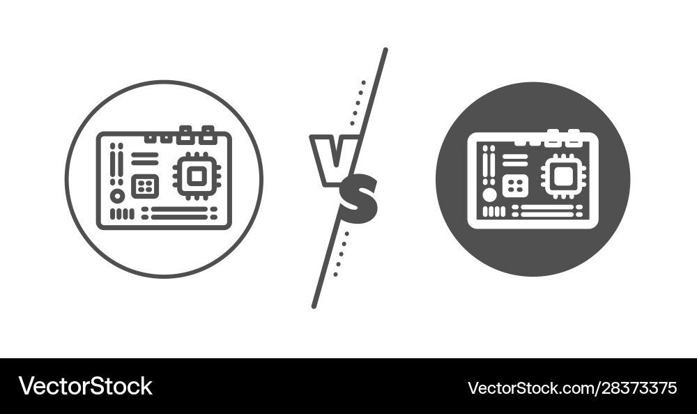 Motherboard line icon computer component hardware Motherboard line icon computer component hardware vector image